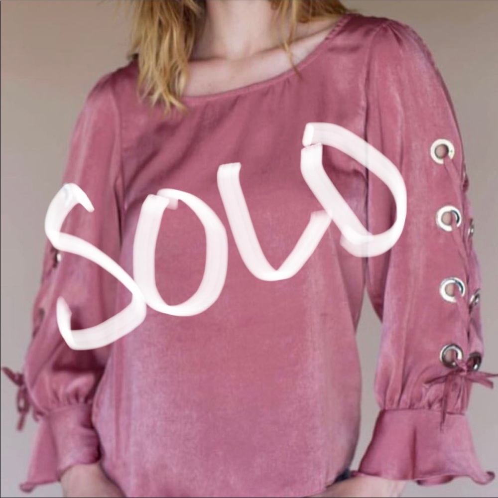 Lulumari Dusty Rose silk open shoulder top